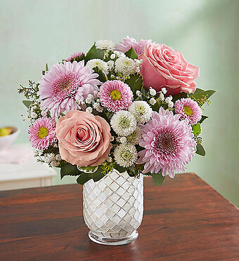 Floral Melody&amp;trade; in White Mosaic Vase