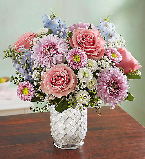 Floral Melody&amp;trade; in White Mosaic Vase