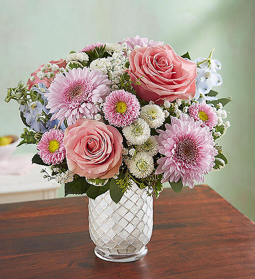 Floral Melody&amp;trade; in White Mosaic Vase